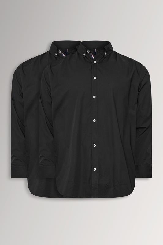  BadRhino Big & Tall LOT DE 2 chemises à manches longues noires en popeline