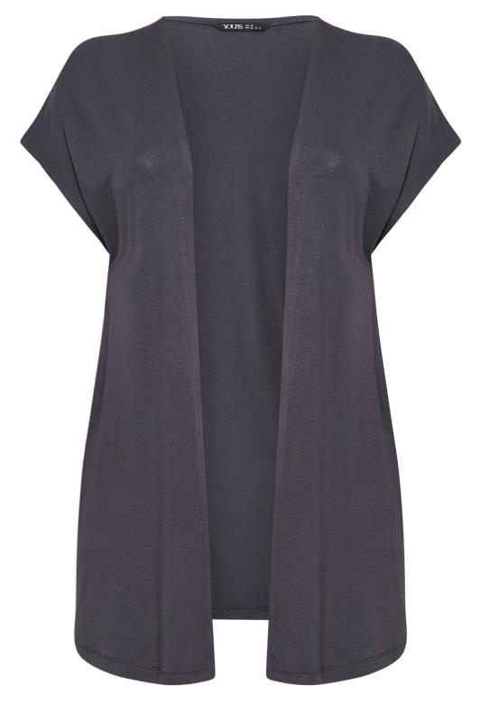 YOURS Plus Size Dark Grey Short Sleeve Cardigan | Yours Clothing 5