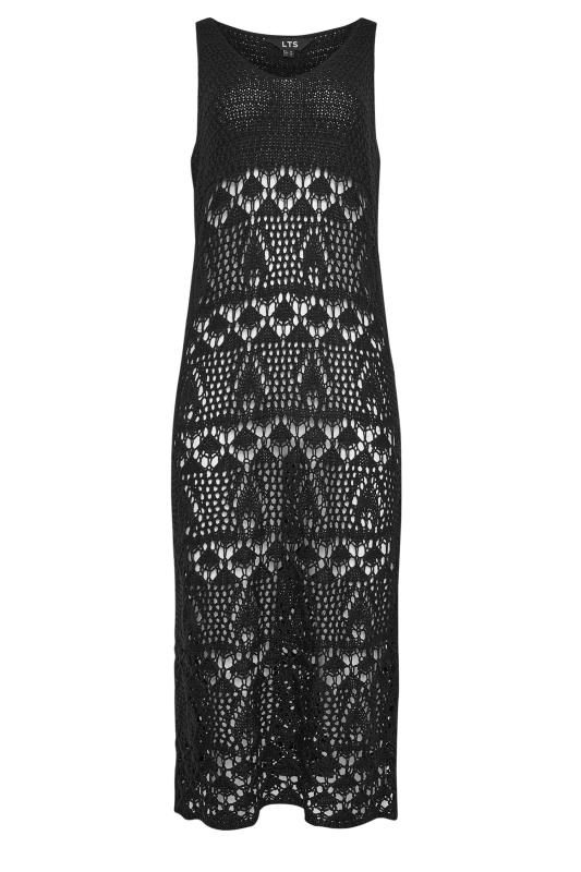 LTS Tall Womens Black Crochet Midi Beach Dress | Long Tall Sally 5