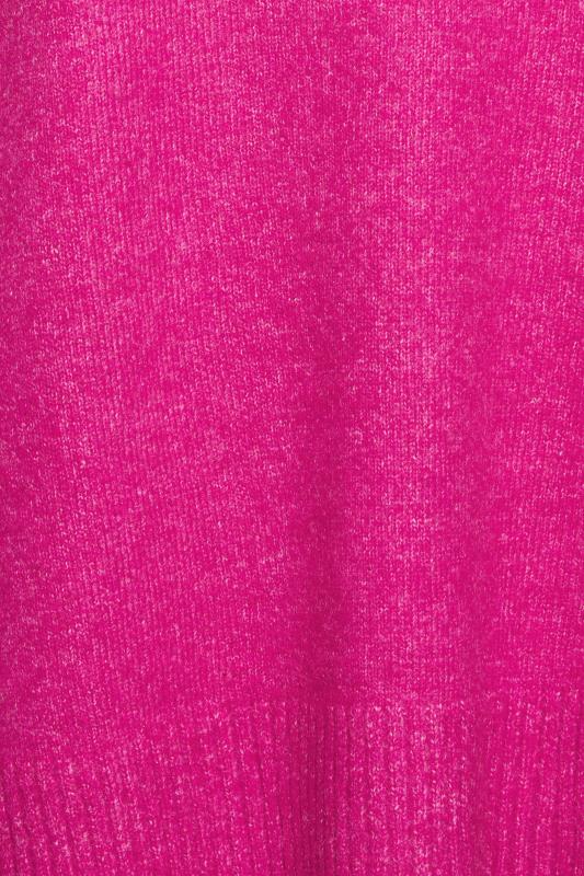YOURS Plus Size Pink High Neck Knitted Jumper | Yours Clothing 5