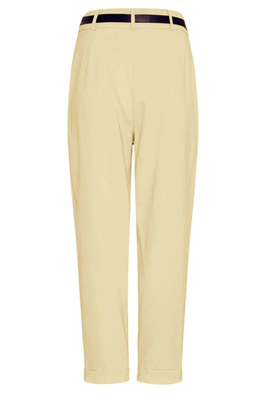 Petite Beige Brown Belted Tailored Trousers 6