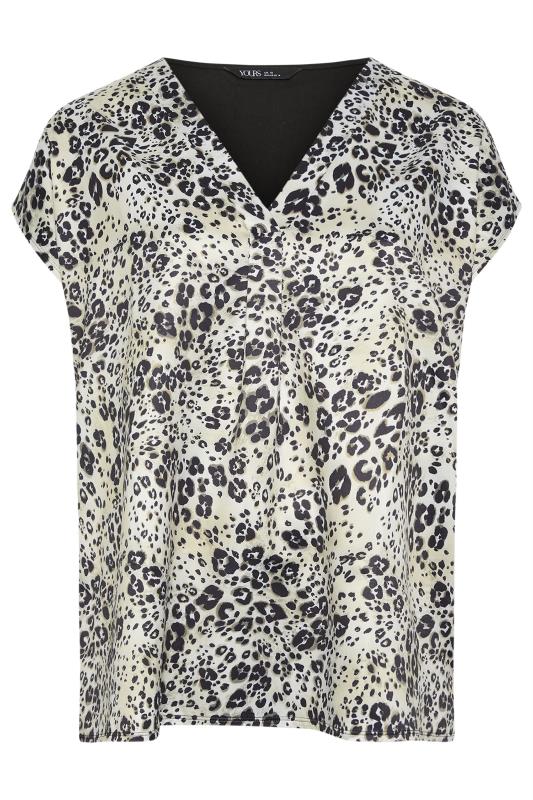 YOURS Plus Size Brown Leopard Print Front T-Shirt | Yours Clothing 5