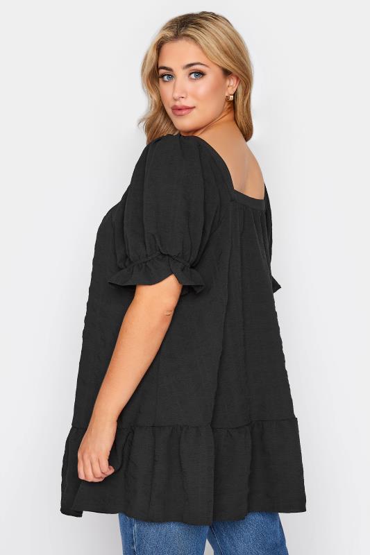 LIMITED COLLECTION Curve Black Puff Sleeve Tunic_C.jpg