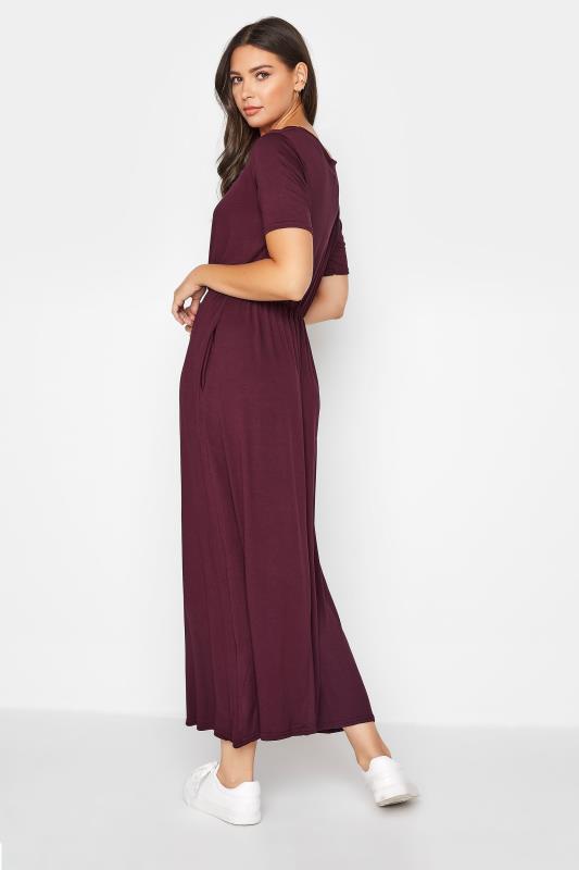 LTS Tall Burgundy Red Pocket Midaxi Dress 3