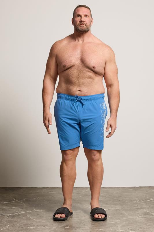 JACK & JONES Big & Tall 2 Pack Celestial Blue Swim Shorts | BadRhino 4