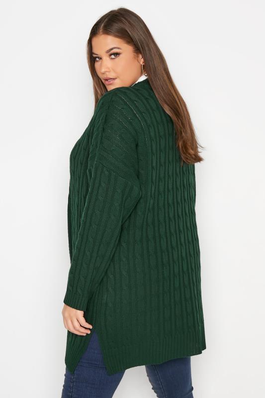 Forest Green Cable Knitted Cardigan_C.jpg