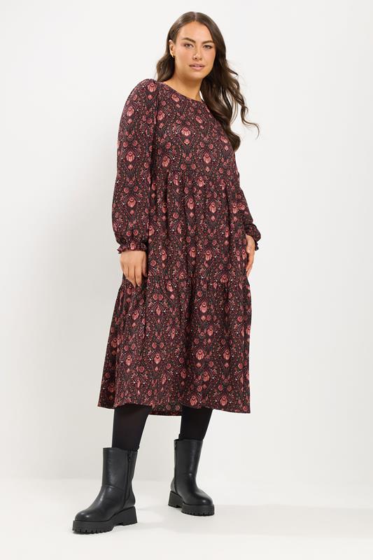 burgundy red midi dress Yours Women's Plus Size Paisley Textured Size 26-28 line skirt multi way dress Ink Blue Bridesmaid Dresses Size:US 6/AU 10