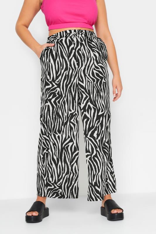 LIMITED COLLECTION Plus Size Black Zebra Print Wide Leg Trousers | Yours Clothing  2