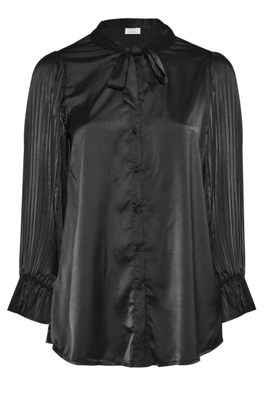 Plus Size YOURS LONDON Black Satin Pleat Blouse | Yours Clothing 6