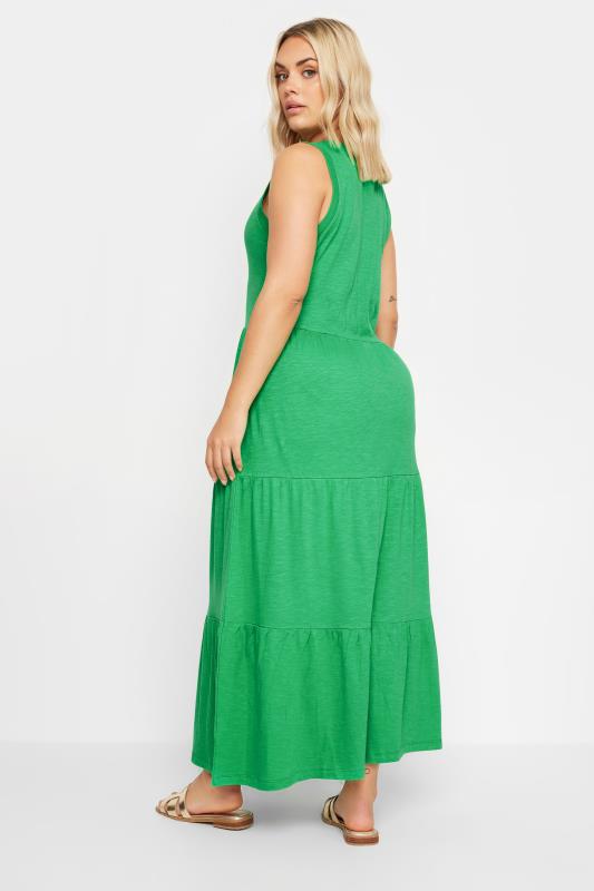 YOURS Plus Size Green Tiered Midaxi Dress | Yours Clothing 3