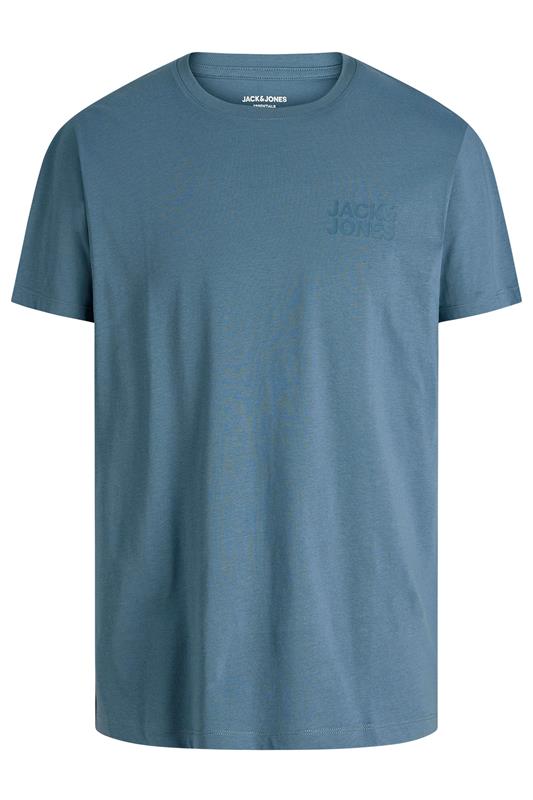 JACK & JONES Big & Tall Blue Mirage Logo T-Shirt | badRhino 2