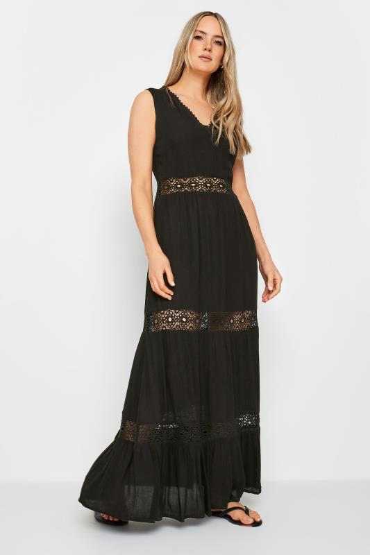 LTS Tall Womens Black Crochet Maxi Dress | Long Tall Sally 2
