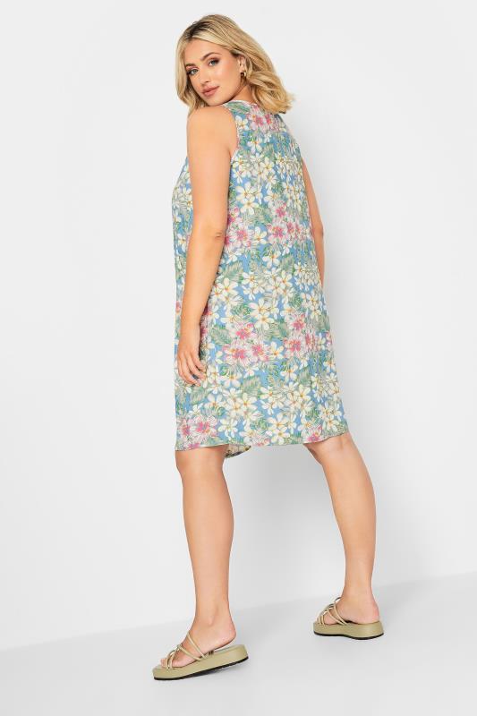 YOURS Plus Size Blue Tropical Print Pocket Dress | Yours Clothing 3