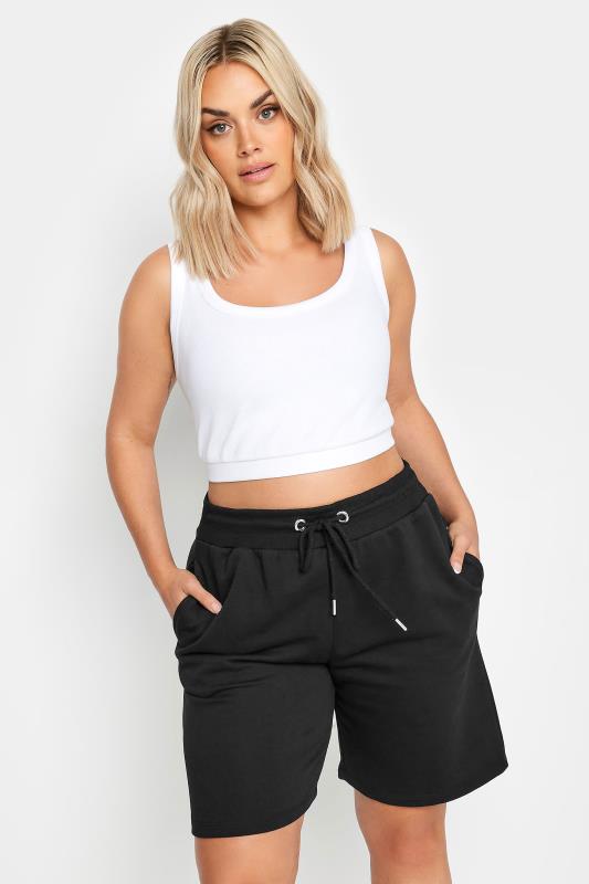  Grande Taille YOURS Curve Black Elasticated Jogger Shorts