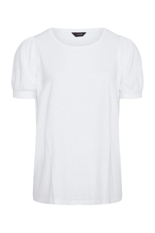 Curve White Puff Sleeve T-Shirt 6