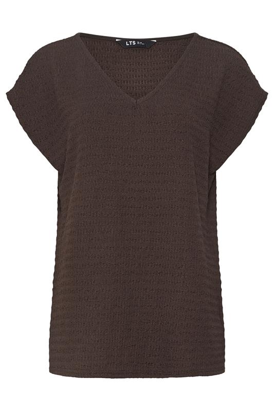 LTS Tall Women's Chocolate Brown Textured Top | Long Tall Sally 6