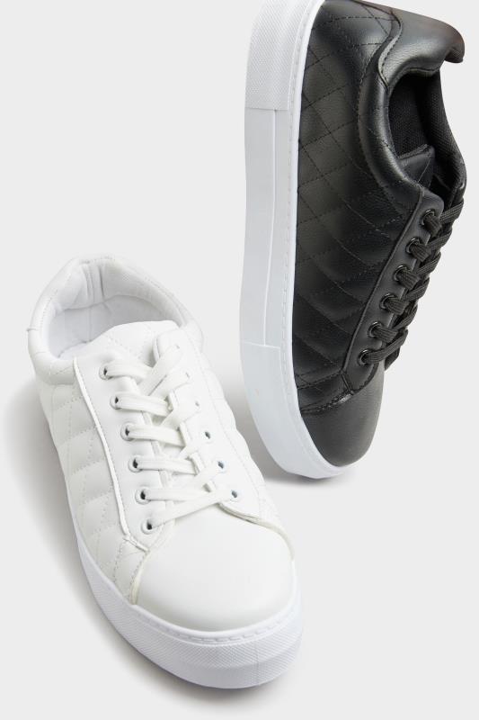 LIMITED COLLECTION White Quilted Trainers In Wide Fit_F.jpg