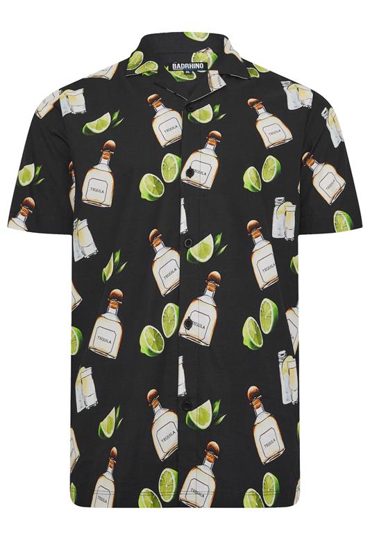 BadRhino Big & Tall Black Tequila Print Revere Shirt | BadRhino 5