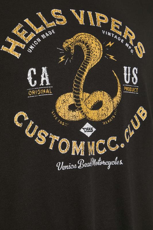 D555 Big & Tall Black 'Hells Vipers' Snake Printed T-Shirt | BadRhino 2