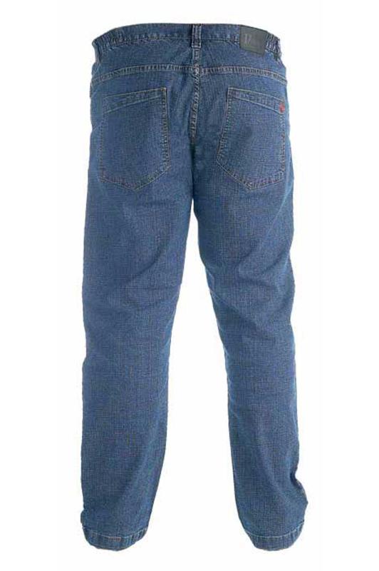 D555 Blue Elasticated Waist Relaxed Fit Jeans | BadRhino 4