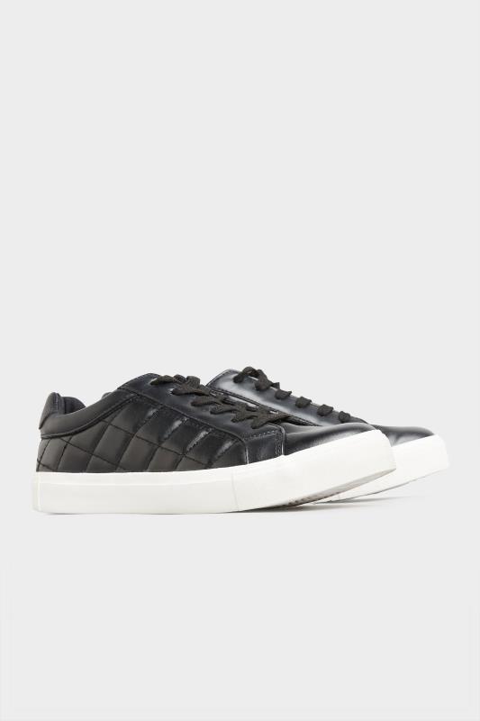 LTS Black Quilted Trainers In Standard D Fit 4