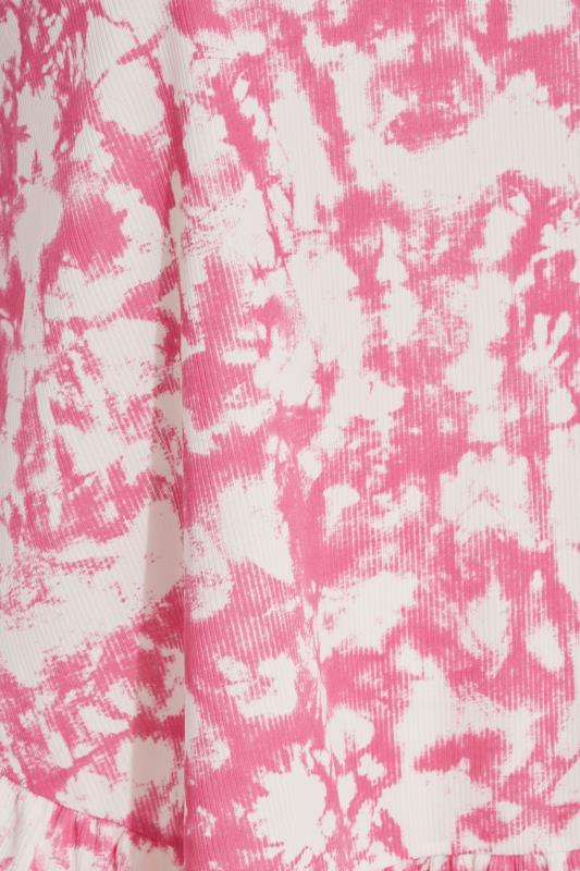 LIMITED COLLECTION Curve Pink & White Tie Dye Pyjama Top_Z.jpg