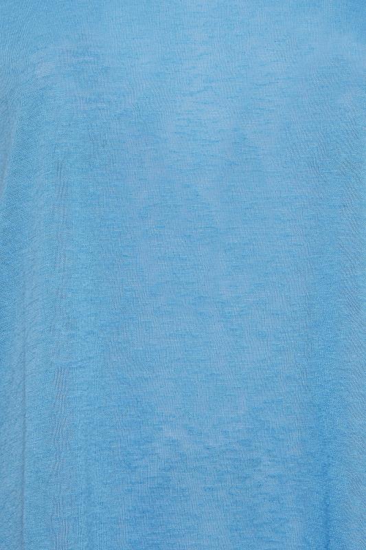 YOURS Plus Size Blue Linen Look T-Shirt | Yours Clothing 5