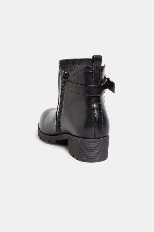 Black Buckle Ankle Boots In Wide E Fit & Extra Wide EEE Fit | Yours Clothing 4
