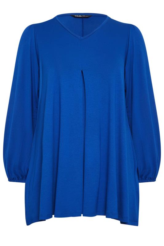 Plus Size Blue Long Sleeve Swing Top | Yours Clothing 6