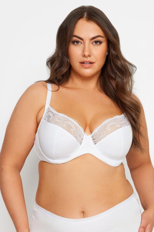 Plus Size  YOURS White Non-Padded Lace Bra