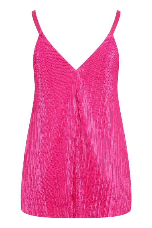 YOURS LONDON Curve Hot Pink Plisse Swing Cami Top 6