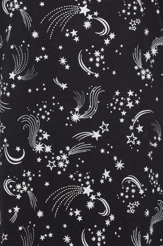 YOURS Plus Size Black Shooting Star Print Nightdress | Yours Clothing 5