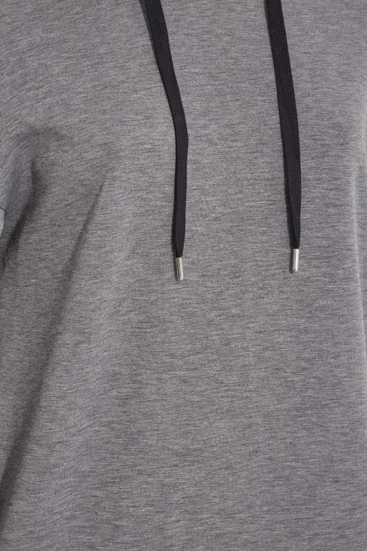 Plus Size Grey Marl Side Zip Hoodie | Yours Clothing 8