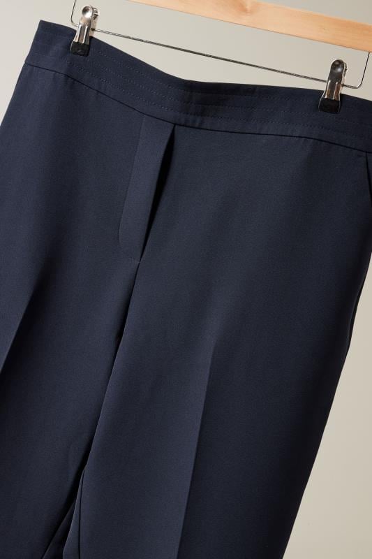 EVANS Plus Size Navy Blue Tapered Tailored Trousers | Evans 7