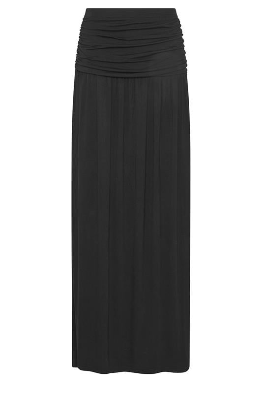  LTS Tall Black Ruched Waist Maxi Skirt