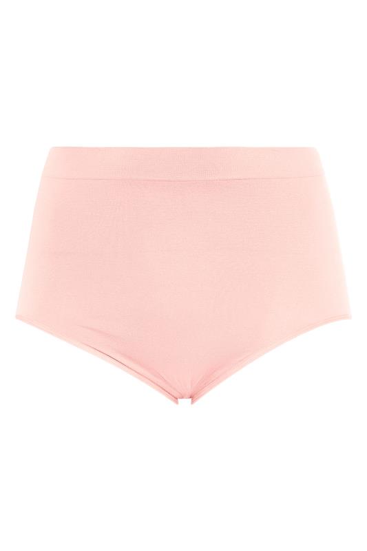 Pink Seamless Light Control High Waisted Full Briefs | Yours Clothing  3