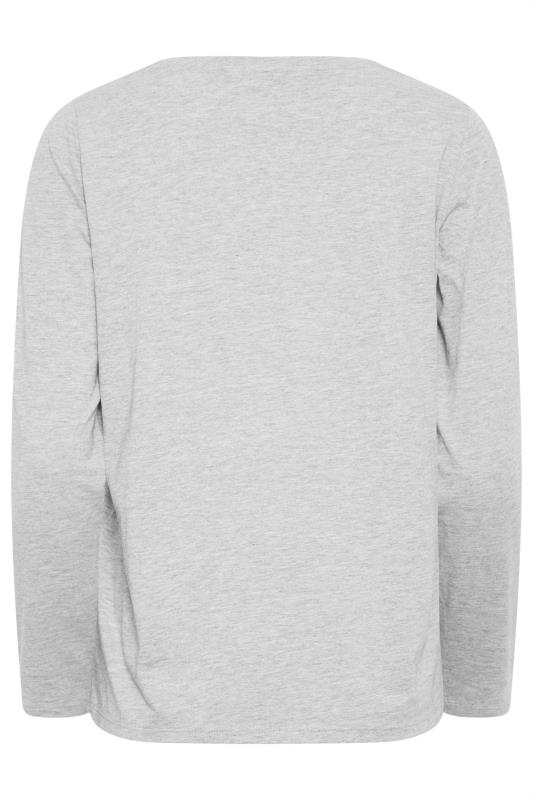 M&Co Grey V-Neck Long Sleeve T-Shirt | M&Co 8
