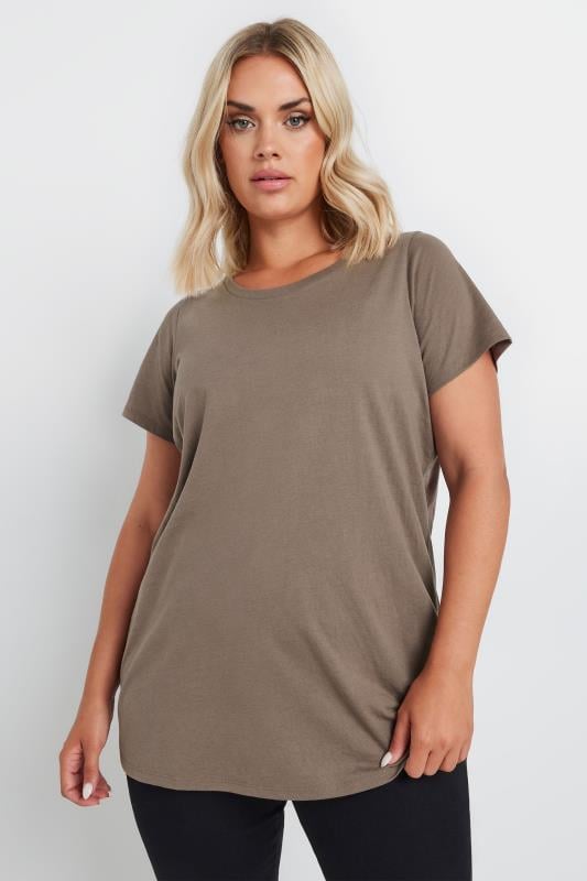 YOURS Plus Size Mocha Brown Essential T-Shirt | Yours Clothing 4