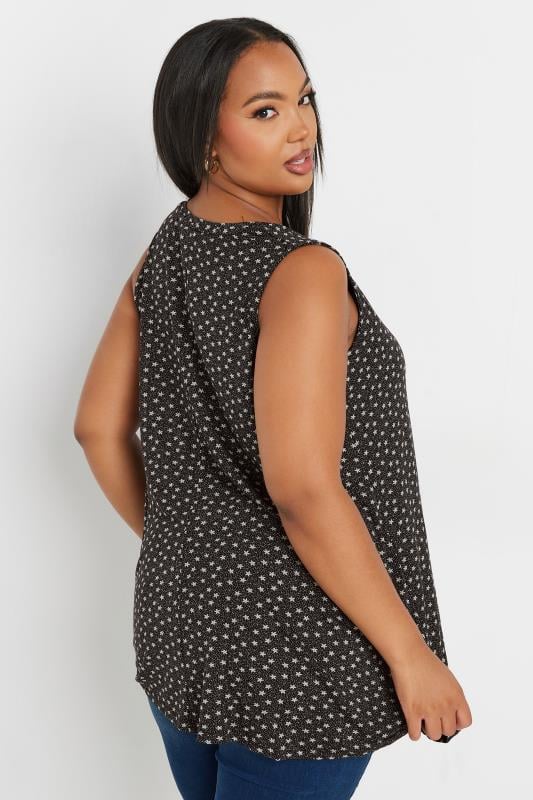 YOURS Plus Size Black Star Print Swing Vest Top | Yours Clothing  3