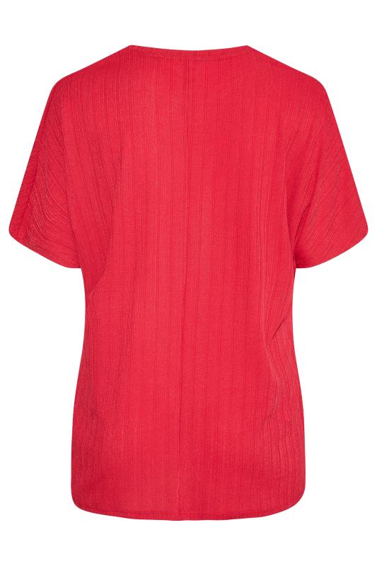 Plus Size Red Ribbed Swing T-Shirt | Yours Clothing 7