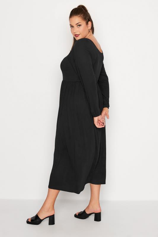 LIMITED COLLECTION Plus Size Black Smock Dress | Yours Clothing  3