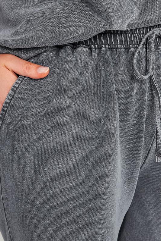 LIMITED COLLECTION Plus Size Grey Acid Wash Jogger Shorts | Yours Clothing 4