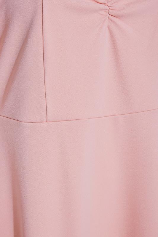 YOURS LONDON Plus Size Pink Polka Dot Mesh Midi Skater Dress | Yours Clothing 5