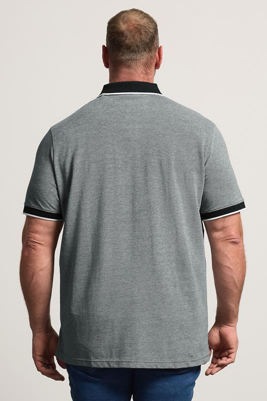 BadRhino Big & Tall Grey & Black Tipped Polo Shirt | BadRhino 2