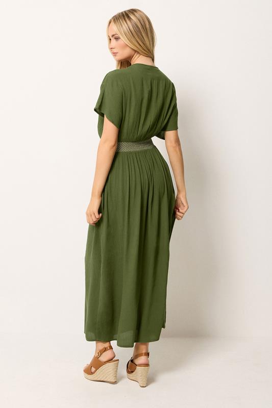 M&Co Khaki Green Rope Trim Beach Dress | M&Co 2