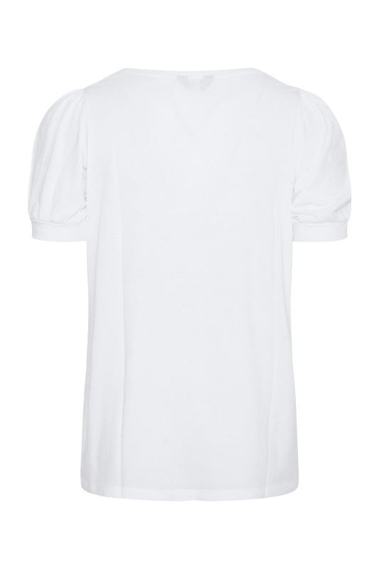 Curve White Puff Sleeve T-Shirt 7