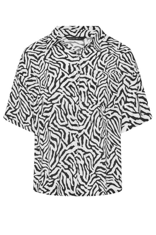 LIMITED COLLECTION Plus Size Black Zebra Print Crinkle Shirt | Yours Clothing 6