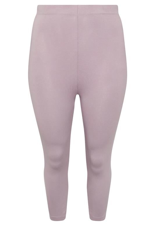 YOURS Plus Size Light Purple Crop Leggings | Yours Clothing 5