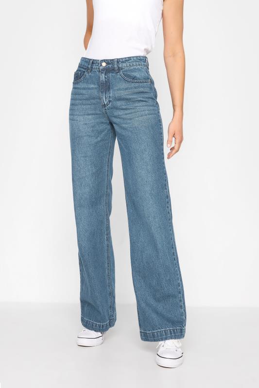 Tall  LTS MADE FOR GOOD Tall Mid Blue BEA Wide Leg Jeans