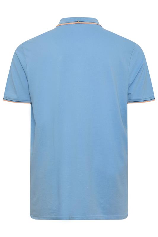 Ben Sherman Big & Tall Turquoise Blue Signature Pique Polo Shirt | BadRhino 4